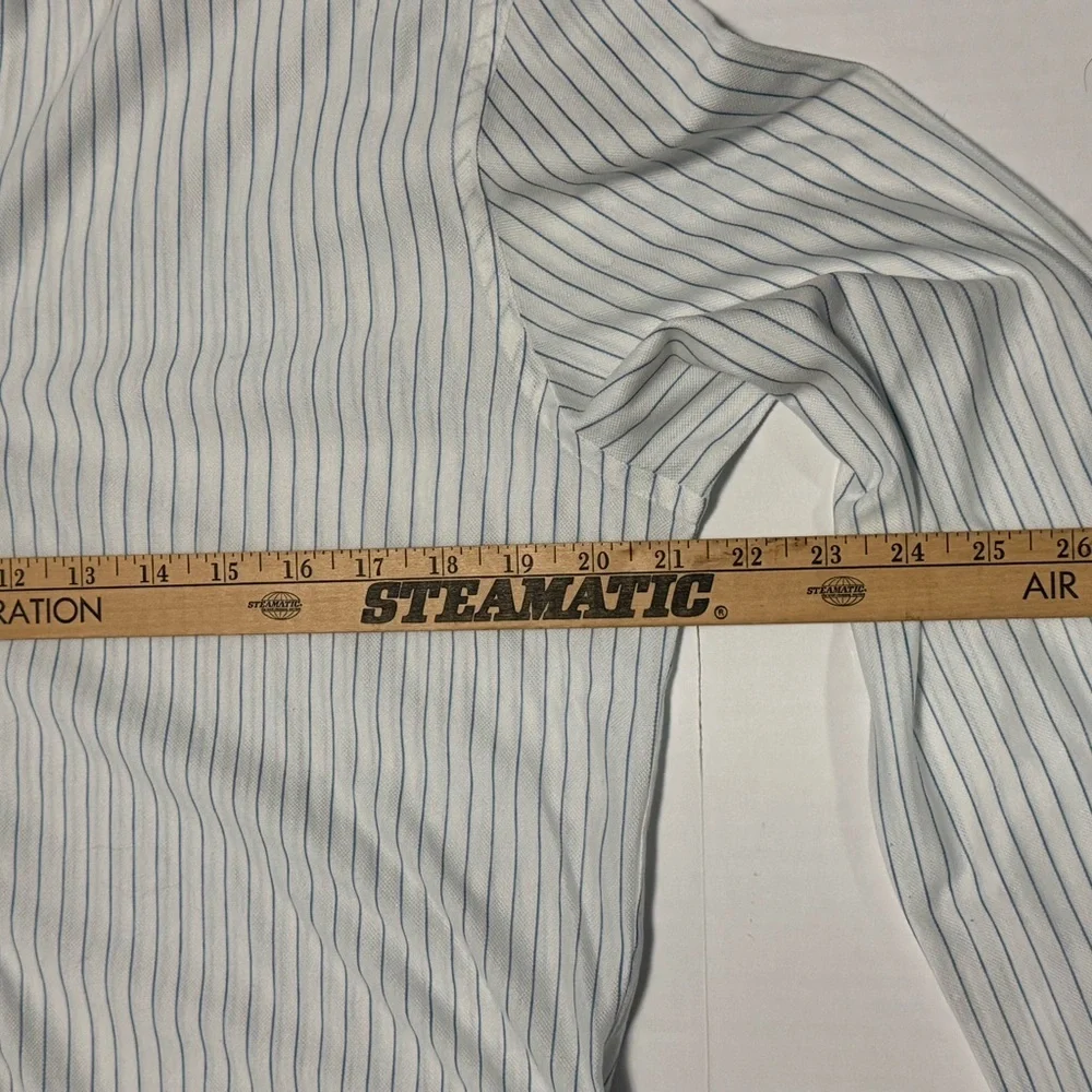 Luciano Barbera Men's‎ Long Sleeve Shirt White Blue Made in Italy XL (0148)A4